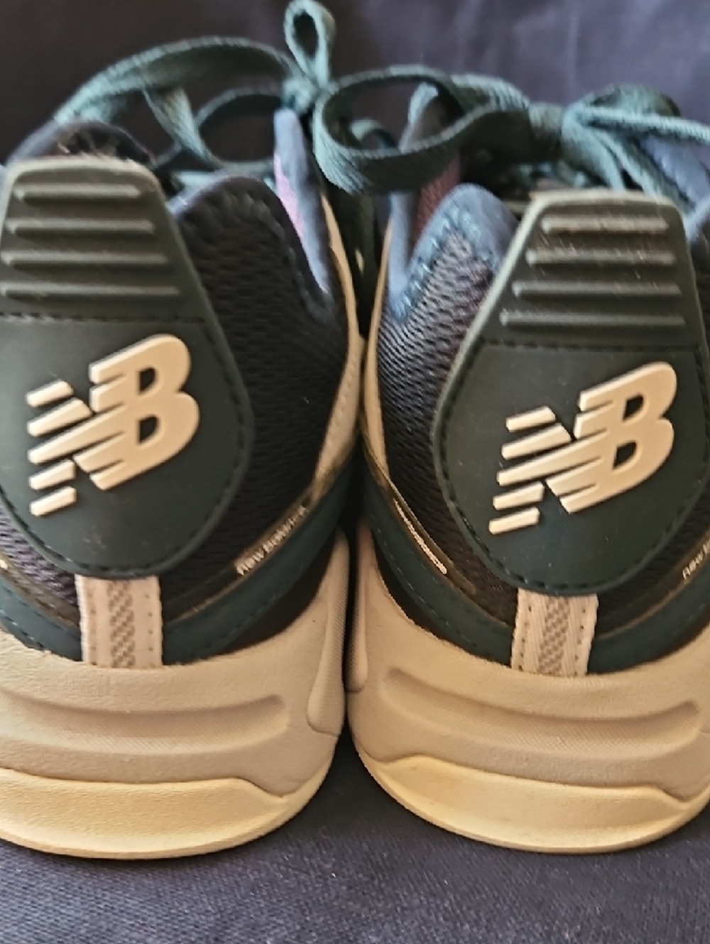 New Balance Teal Navy White Athletic Shoes - Picture 3 of 5